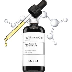 COSRX Vitamin C23 Serum, 0.7 fl oz (20 ml), Vitamin C, Vitamin E, Hyaluronic Acid, Hurricaea, High Concentration, Pure Vitamin C, Real Vitamin C, Sensitive Skin, Tested for Human Body, Cosmetics 1 (1)